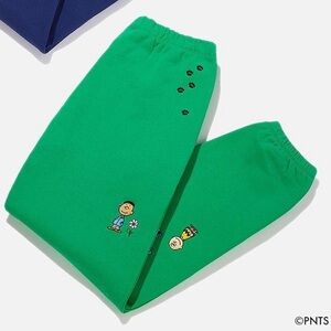 Teddy Fresh x PEANUTS green joggers- Large